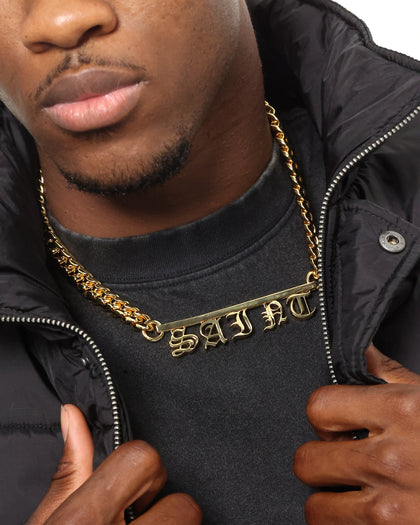 Saint Morta Custom Alpha 5 Letter Chain Gold