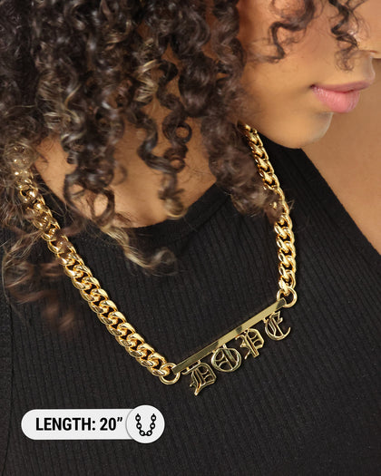 Saint Morta Custom Alpha 4 Letter Chain Gold