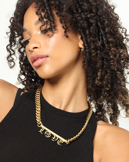 Saint Morta Custom Alpha 4 Letter Chain Gold