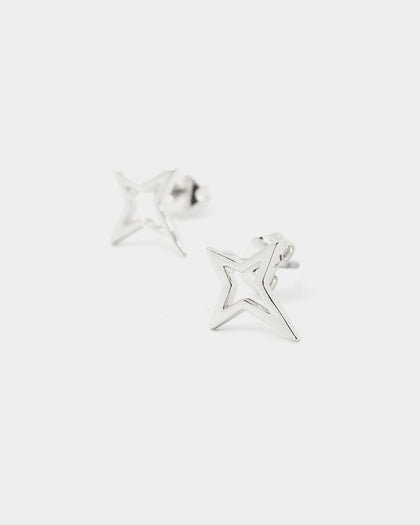 Saint Morta The 4 Point Earrings White Gold