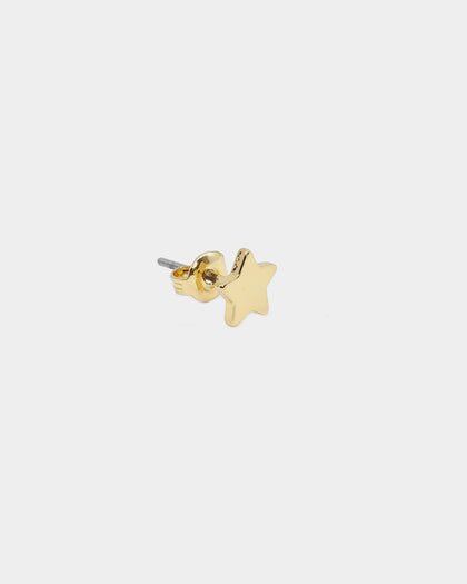 Raising Hell Women's Starry Heart Earrings Chain Iced Gold