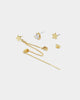 Raising Hell Women's Starry Heart Earrings Chain Iced Gold