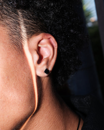 NXS Square Cut Earring Iced Black