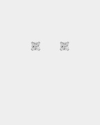NXS Square Cut Earrings White Gold