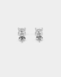 NXS Square Cut Earrings White Gold