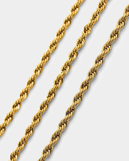 NXS 2mm Rope Necklace Gold