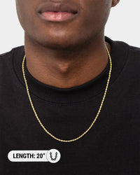 NXS 2mm Rope Necklace Gold