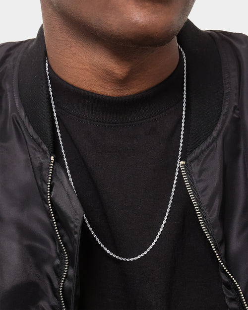 NXS 2mm Rope Necklace White Gold