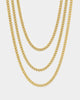 NXS 3mm Micro Cuban Chain Set Gold
