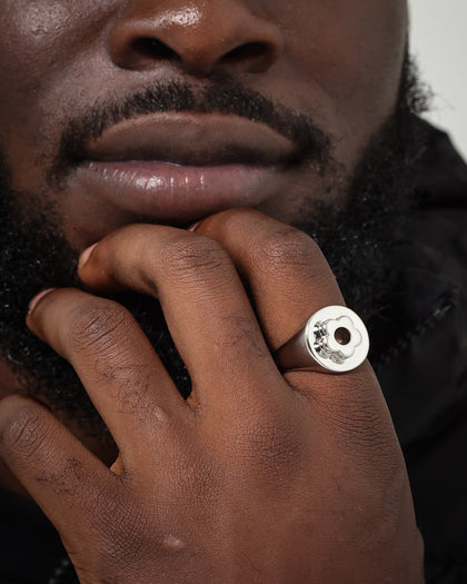 Wild For The Weekend Flower Power Signet Ring (Medium) Silver