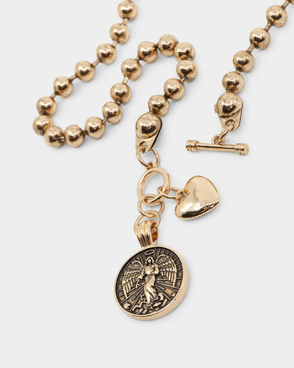 Wild For The Weekend Arkangel T-Bar Necklace Gold