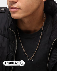 Wild For The Weekend Pearl T-Bar Necklace Gold