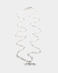 Wild For The Weekend Pearl T-Bar Necklace Silver