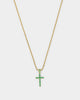 NXS Classic Mini Cross Pendant Gold/Green