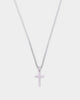 NXS Classic Mini Cross Pendant White Gold/Pink