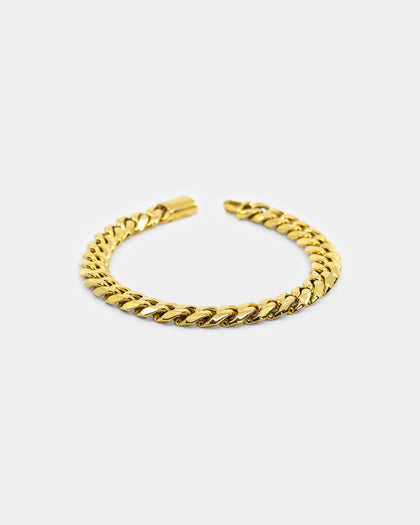 NXS 10mm Cuban Link Bracelet Gold