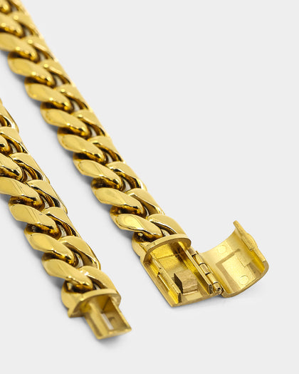 NXS 10mm Cuban Link Bracelet Gold