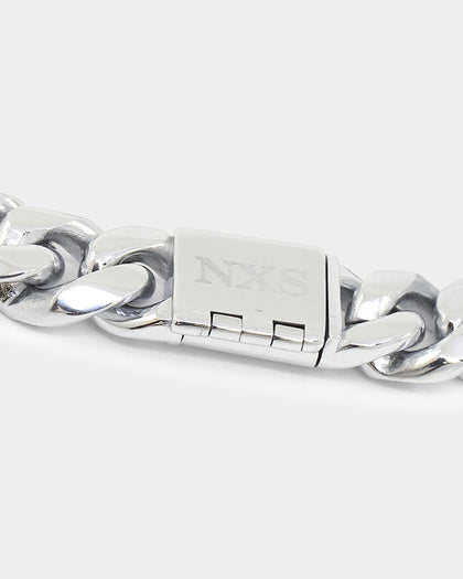 NXS 10mm Cuban Link Bracelet White Gold