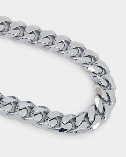 NXS 10mm Cuban Link Bracelet White Gold