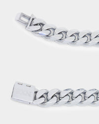 NXS 10mm Cuban Link Bracelet White Gold