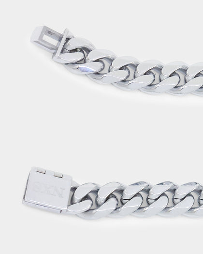 NXS 10mm Cuban Link Bracelet White Gold