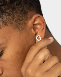 Guess Mainline Party Pave G Logo 9mm Stud Earrings Gold