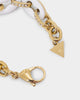 Guess Mainline Women's 17" White & Crystals Yellow Gold Necklace White