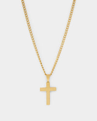 NXS Textured Cross Pendant Gold