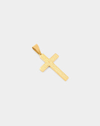 NXS Textured Cross Pendant Gold