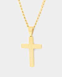 NXS Textured Cross Pendant Gold