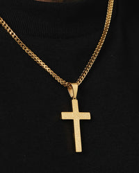 NXS Textured Cross Pendant Gold