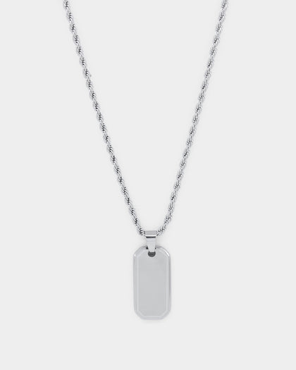 INFRA Tab Pendant Necklace Stainless Steel