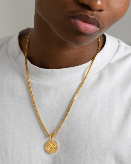 NXS Compass Pendant Gold