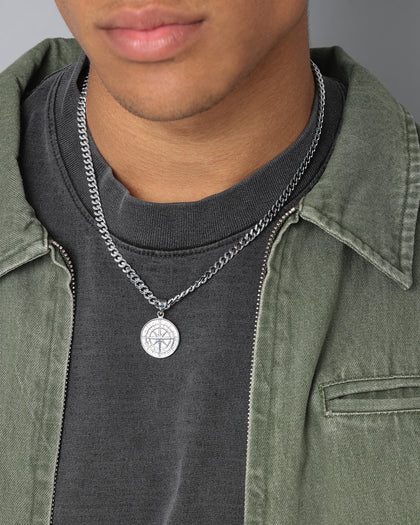 NXS Compass Pendant White Gold
