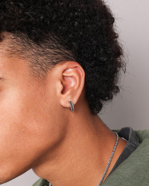 NXS Chilli Hoop Earring Iced Black