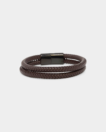 NXS Dyad Leather Bracelet Brown