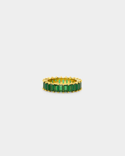 NXS Baguette Ring Gold/Green