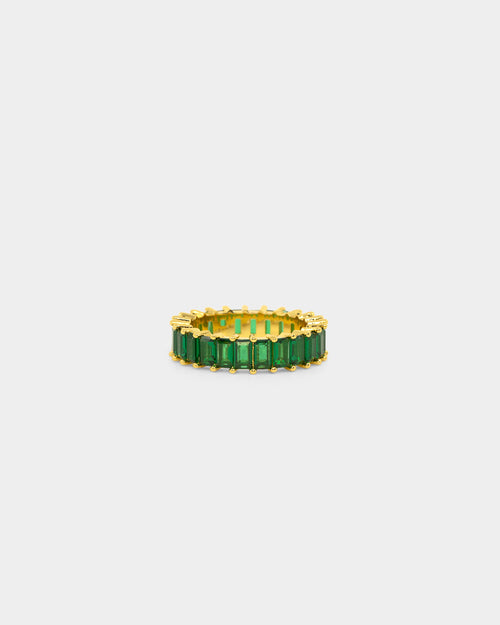 NXS Baguette Ring Gold/Green