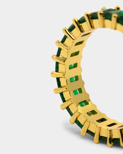 NXS Baguette Ring Gold/Green