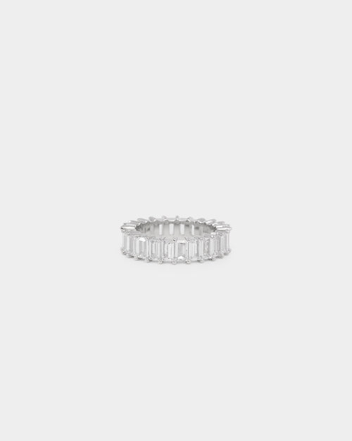 NXS Baguette Ring Iced White Gold