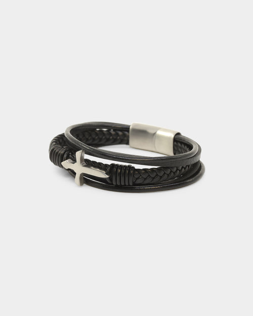 Saint Morta Leather Corium Bracelet Black