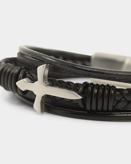 Saint Morta Leather Corium Bracelet Black