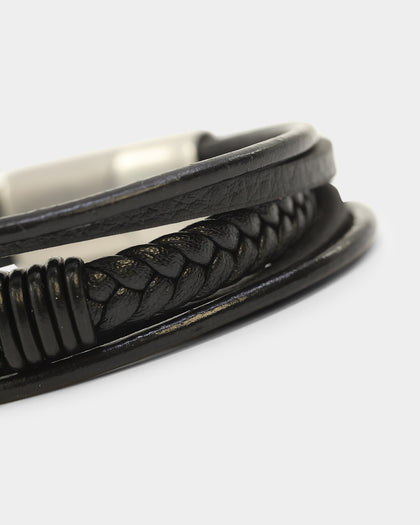 Saint Morta Leather Corium Bracelet Black