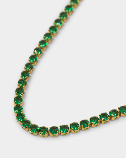 NXS 3mm Tennis Chain Gold/Green
