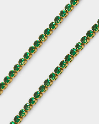 NXS 3mm Tennis Chain Gold/Green