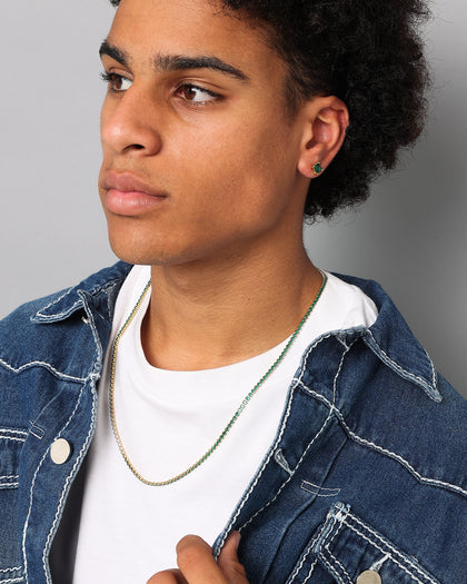 NXS 3mm Tennis Chain Gold/Green