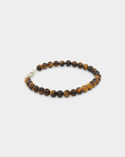 NXS Tiger Eye Bracelet Steel/Brown