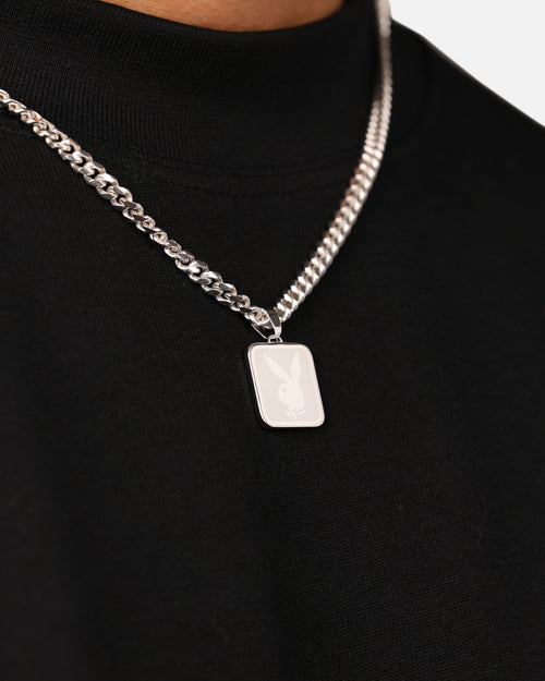 Playboy By House Of Auric Playboy Square Pendant Sterling Silver