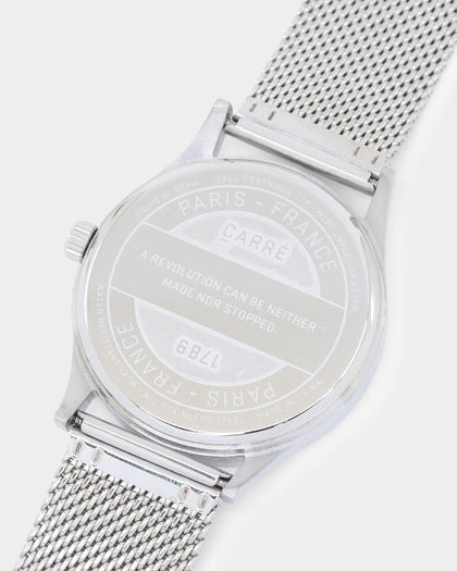 Carre Tourbillion Watch Silver