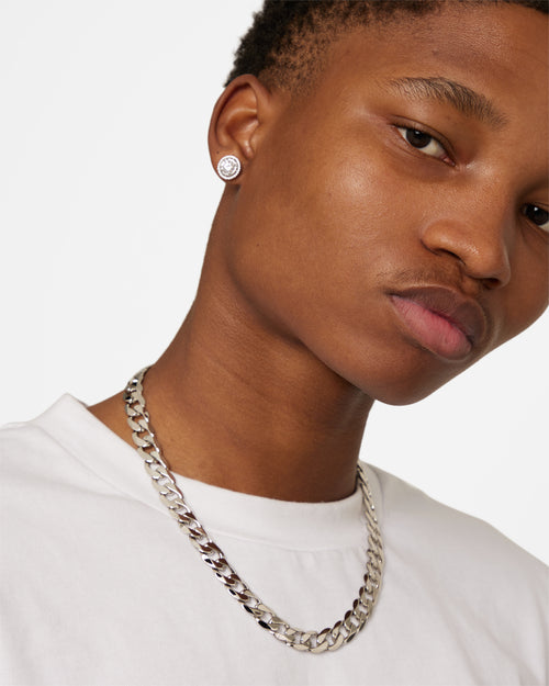 NXS Angular Curb Chain White Gold